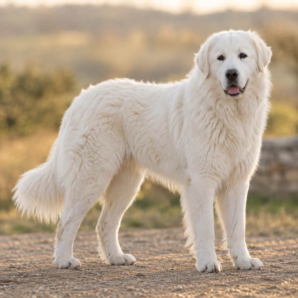 Abruzzes And Maremma Shepherd Dog · AI 生成的写实犬种图像,供外观参考。