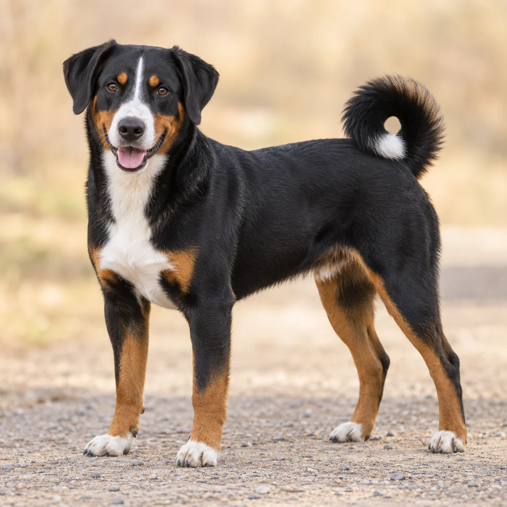 Appenzell Cattle Dog · AI 生成的写实犬种图像,供外观参考。
