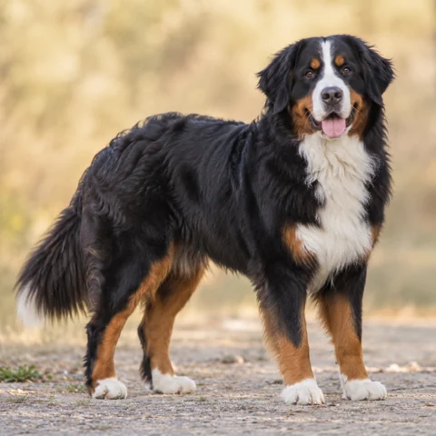 Bernese Mountain Dog · AI 生成的写实犬种图像，供外观参考。