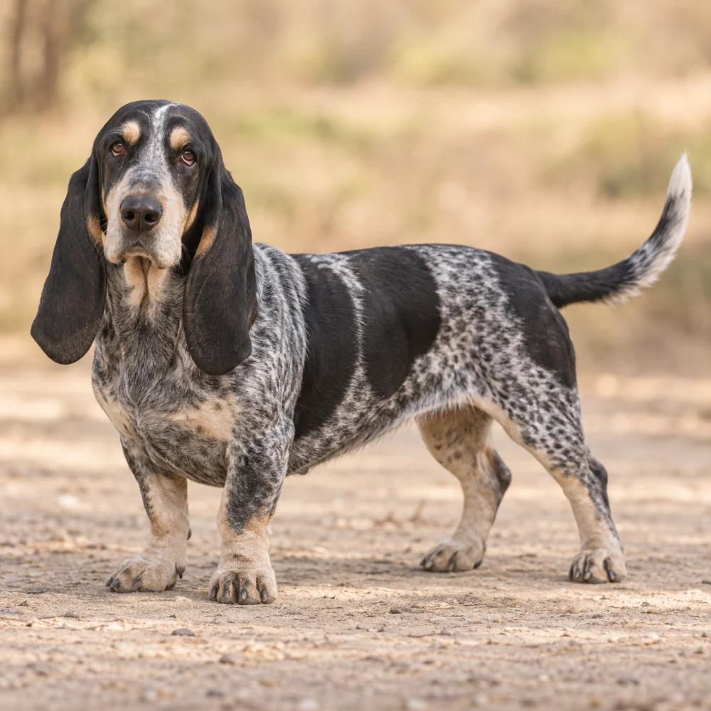 Blue Gascony Basset · AI-generated realistic breed image, for visual reference.