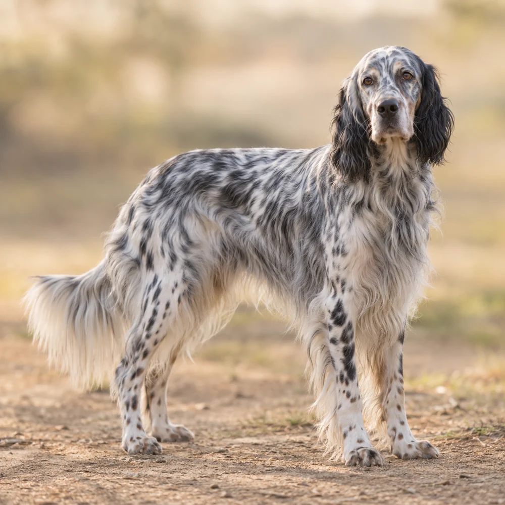 English Setter · AI 生成的写实犬种图像,供外观参考。