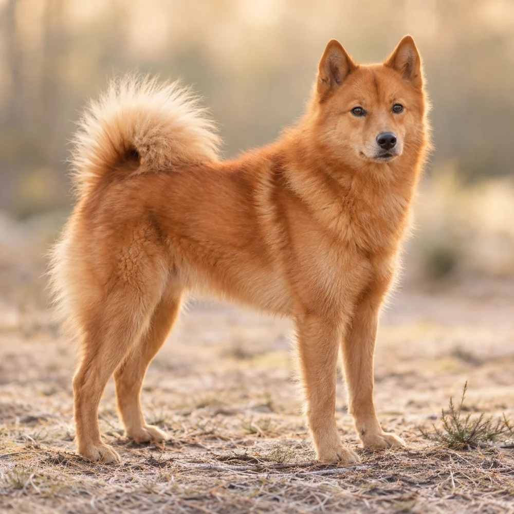 Finnish Spitz · 외형 참고용 AI 생성 사실적 견종 이미지입니다.