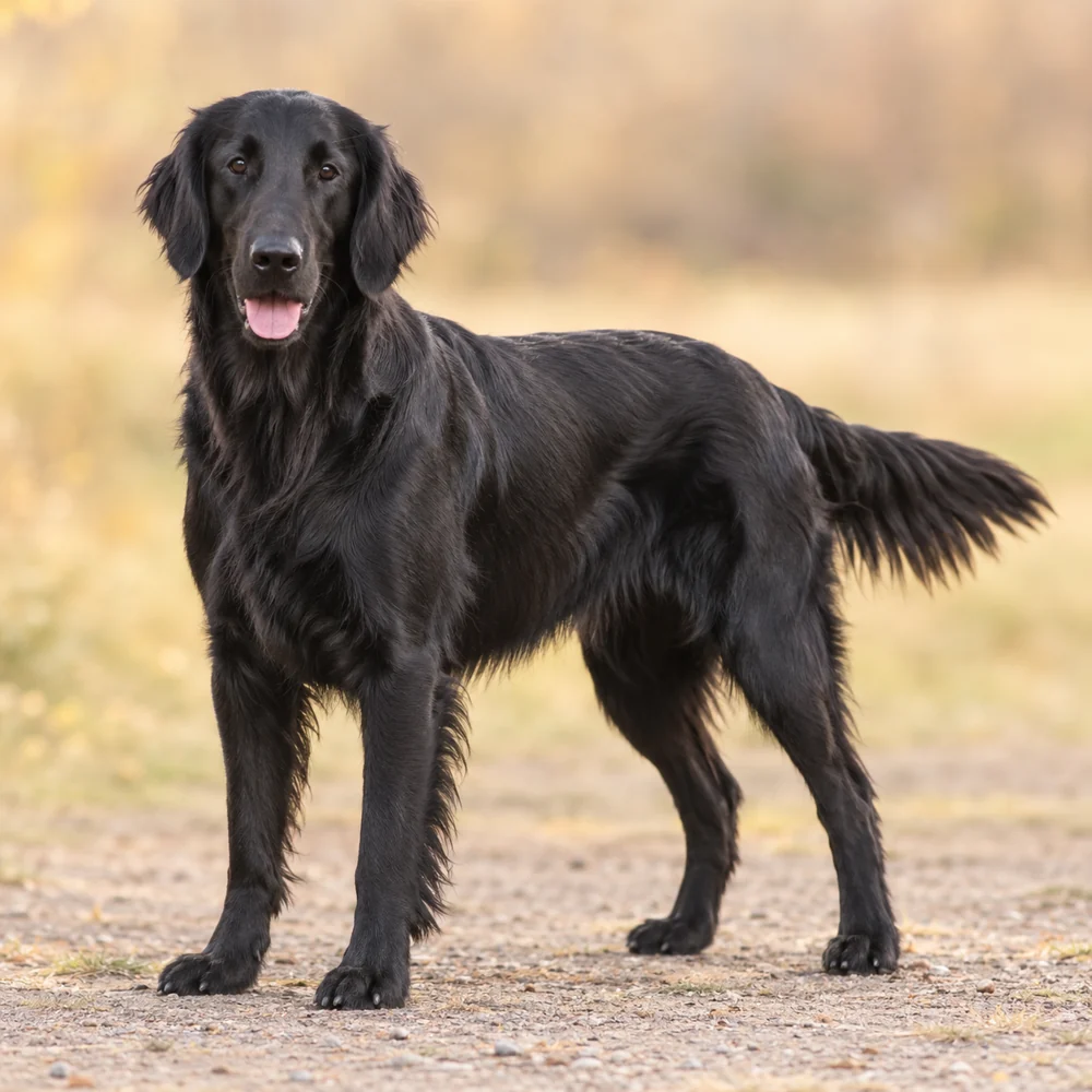 Flat Coated Retriever · AI 生成的写实犬种图像,供外观参考。