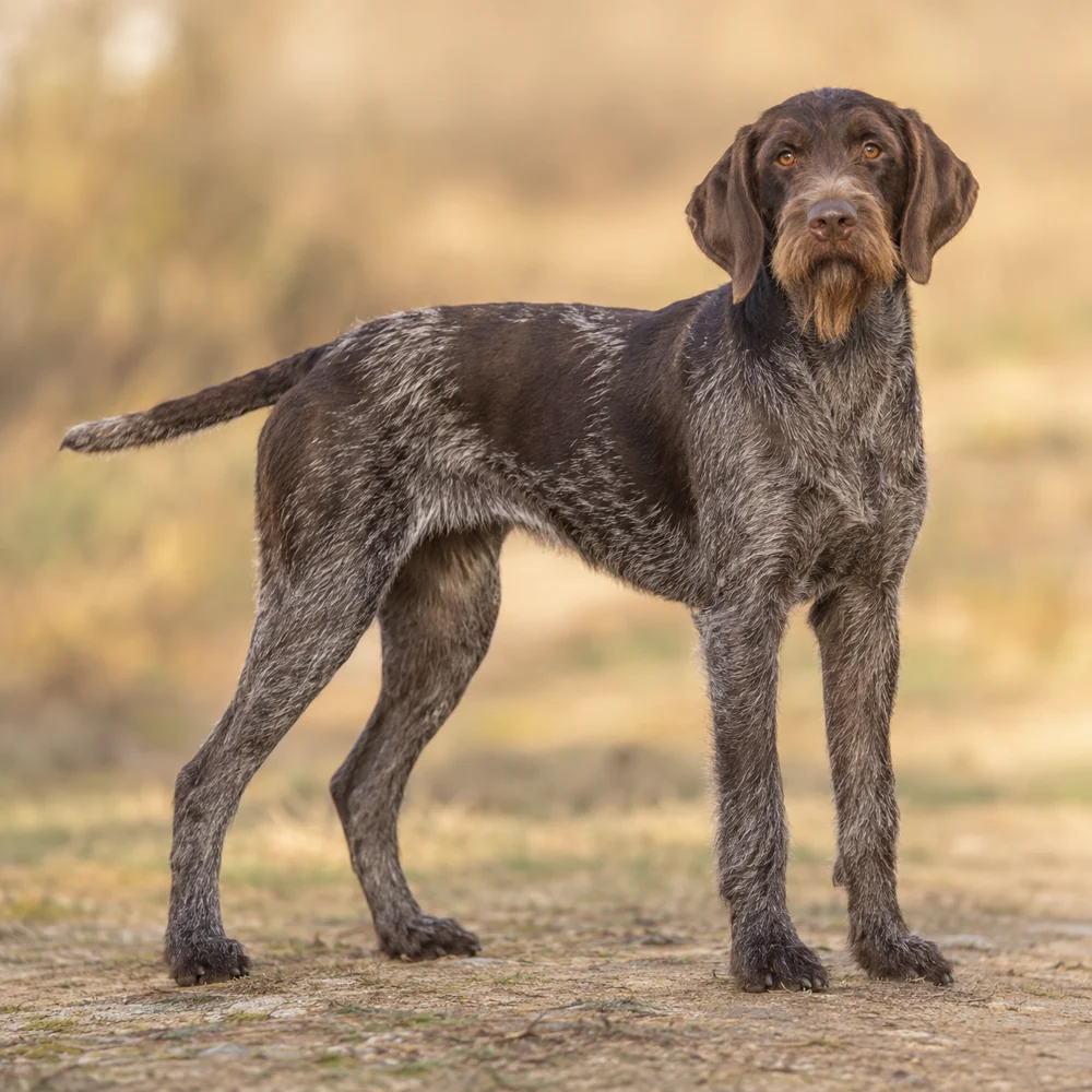 German Wire- Haired Pointing Dog · AI 生成的写实犬种图像,供外观参考。