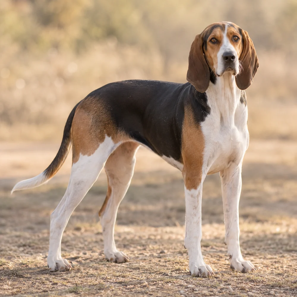 Great Anglo-French Tricolour Hound · AI 生成的写实犬种图像,供外观参考。