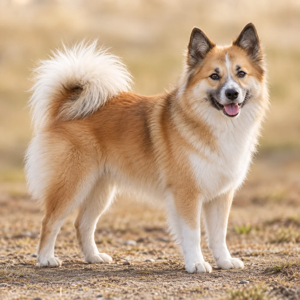 Icelandic Sheepdog · 외형 참고용 AI 생성 사실적 견종 이미지입니다.