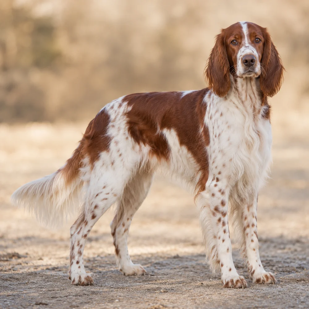 Irish Red And White Setter · AI 生成的写实犬种图像,供外观参考。
