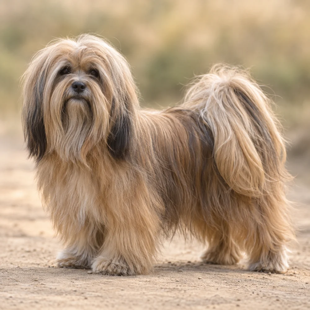 Lhasa Apso · AI 生成的写实犬种图像,供外观参考。