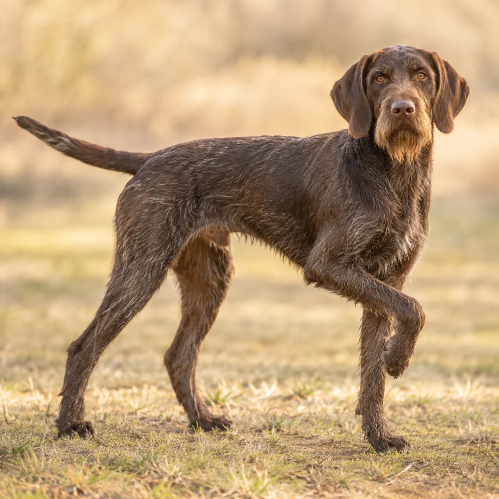 Pudelpointer · AI 生成的写实犬种图像,供外观参考。