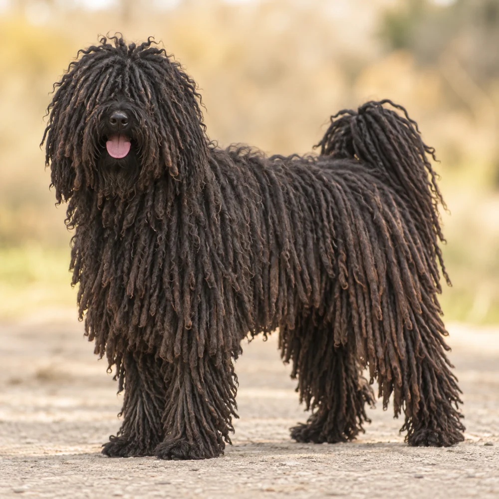 Puli · AI-generated realistic breed image, for visual reference.