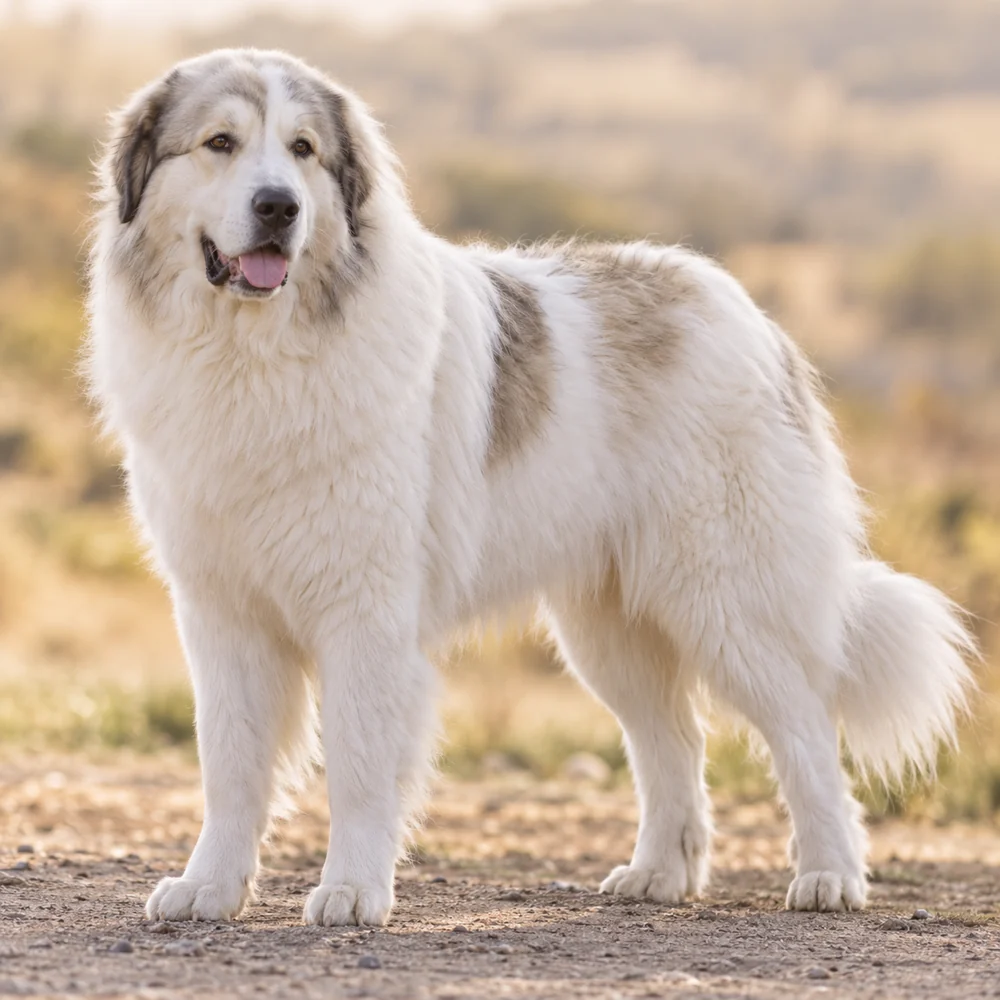 Pyrenean Mountain Dog · AI 生成的写实犬种图像,供外观参考。