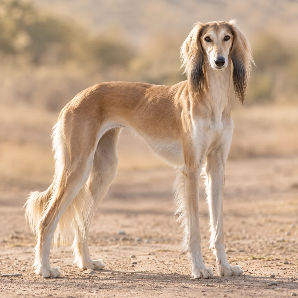 Saluki · AI生成の写実的な犬種画像。外見の参考用です。