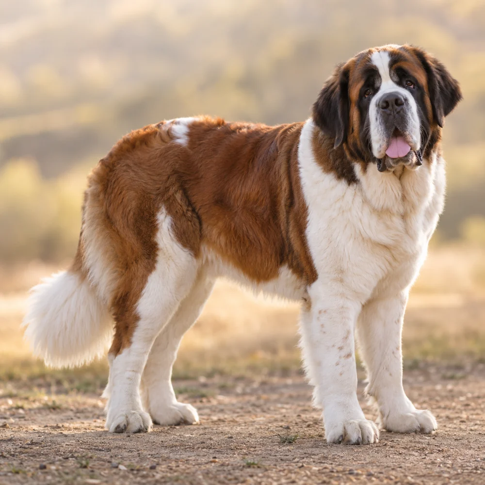 St. Bernard · AI 生成的写实犬种图像,供外观参考。