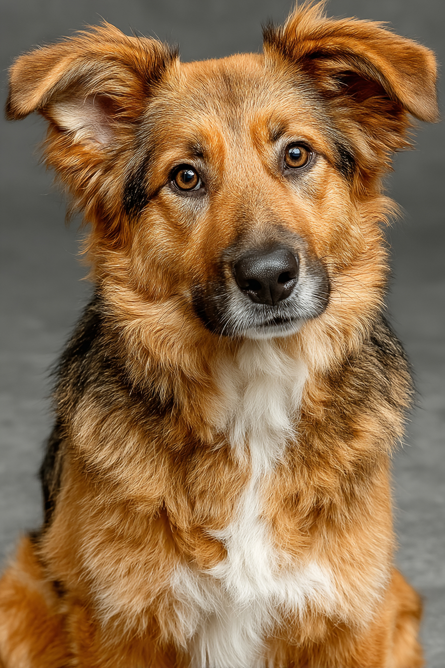 Un chien confus assis en inclinant légèrement la tête