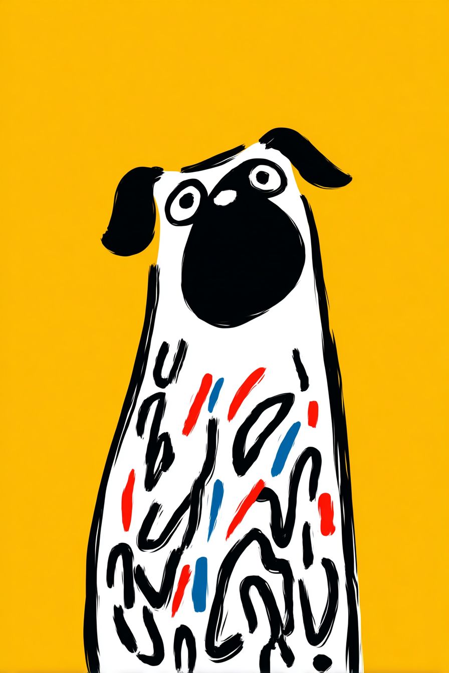 Pug dans un style minimaliste