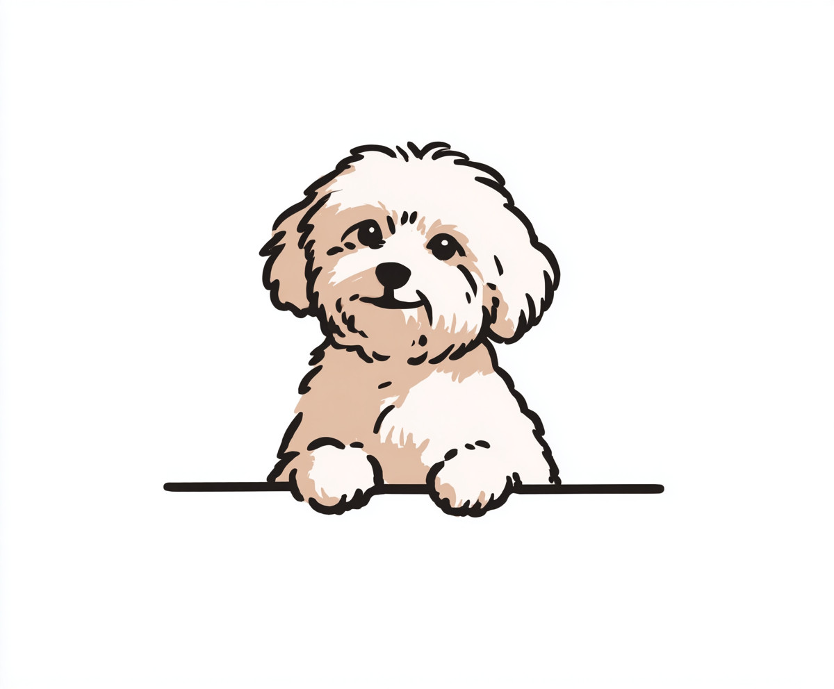 Un chiot maltais souriant au spectateur