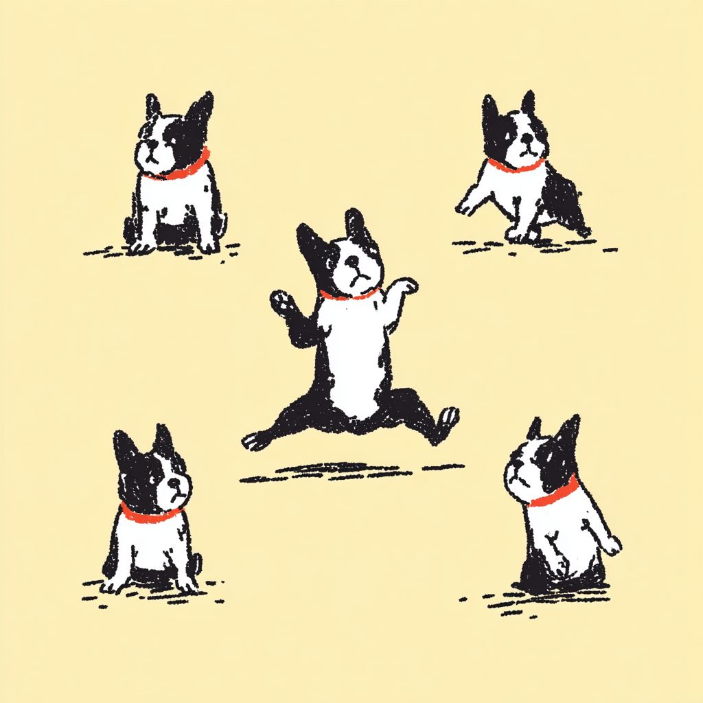 Perros Boston Terrier negros y juguetones
