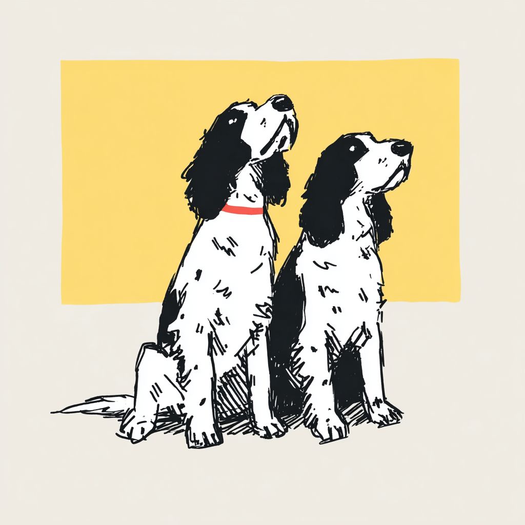 Elegante English Springer Spaniel Hunde posieren
