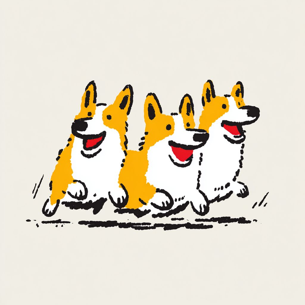 Perros Corgi alegres de patas cortas
