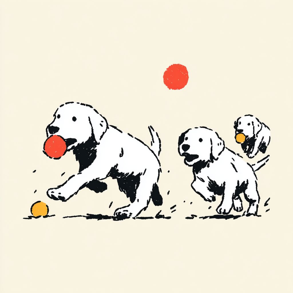 Verspielte Labrador Retriever jagen Spielzeug