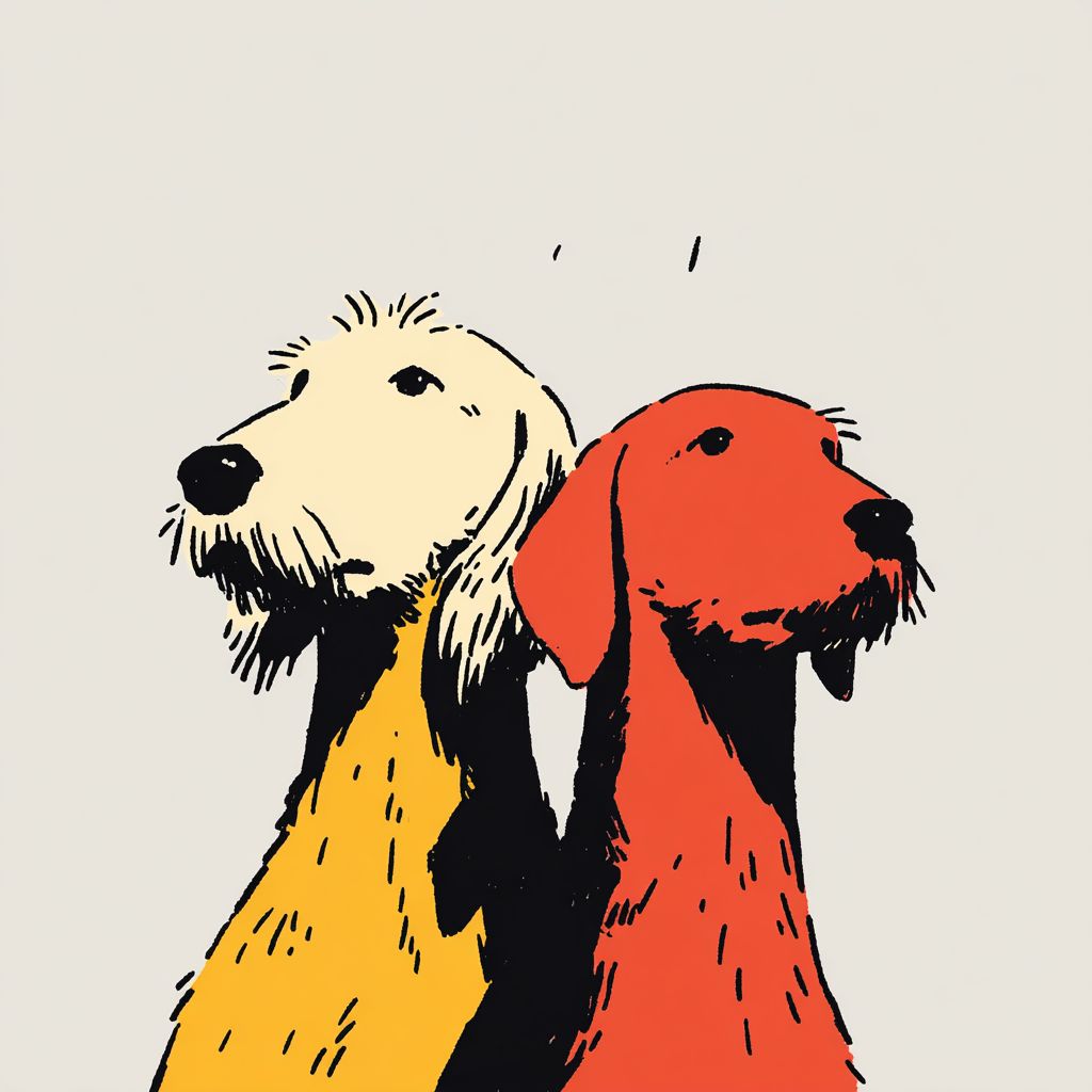 Chiens Weimaraner vibrants avec un pelage ondulé