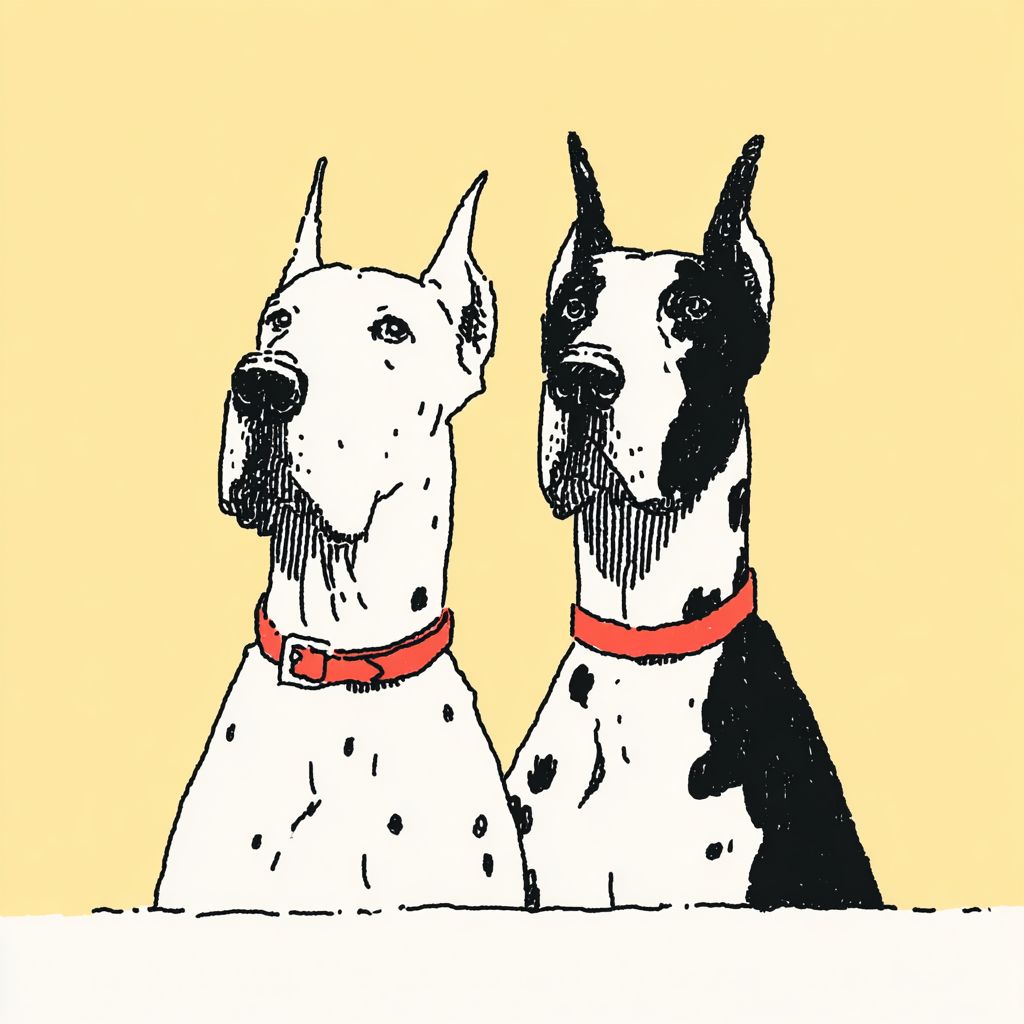 Спокойные собаки породы Great Dane имеют гладкую шерсть
