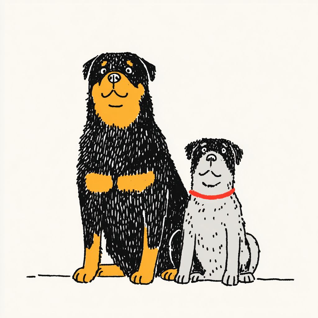 Starke Rottweiler Hunde