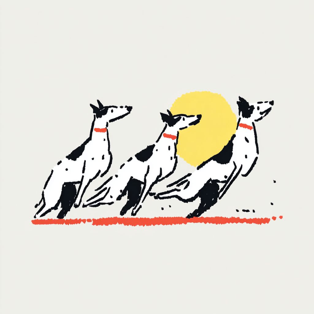 Perros galgos elegantes estirándose