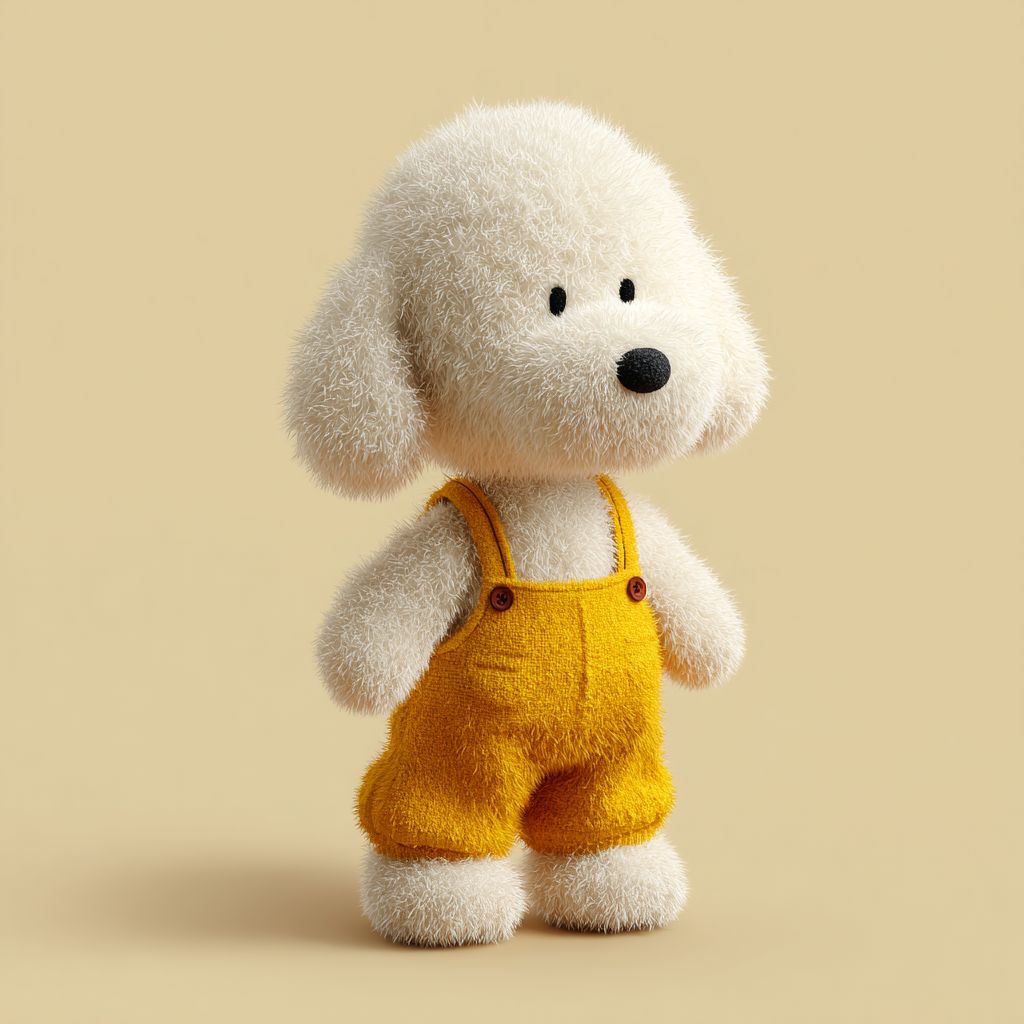 Cute Bichon dog toy character design